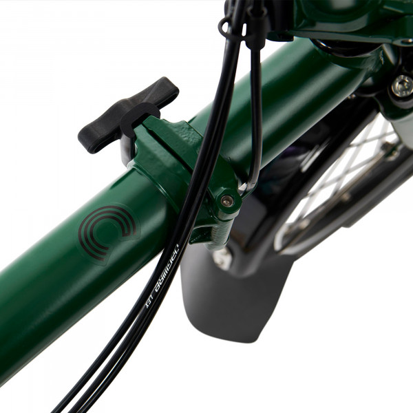 Brompton C Line Explore mit Standard-Sattelstütze und Rack - British Racing Green