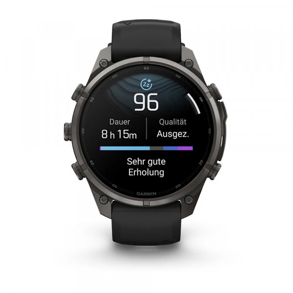 Garmin fēnix 9 Pro – inReach 47 mm Carbongrau DLC-Titan / Schwarz-Kieselgrau