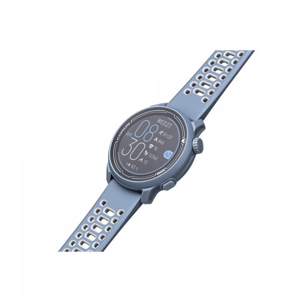 Coros PACE 2 GPS-Sportuhr Blue Steel mit Silikon-Armband (Hellblau)