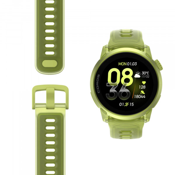 COROS PACE 4 GPS-Sportuhr Premiumversion mit Aluminiumgehäuse & Silikon-Armband - Neon Yellow