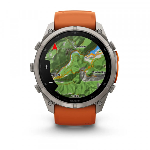 Garmin fēnix 9 Pro – inReach 51 mm Titan / Autumn Orange-Spark Orange