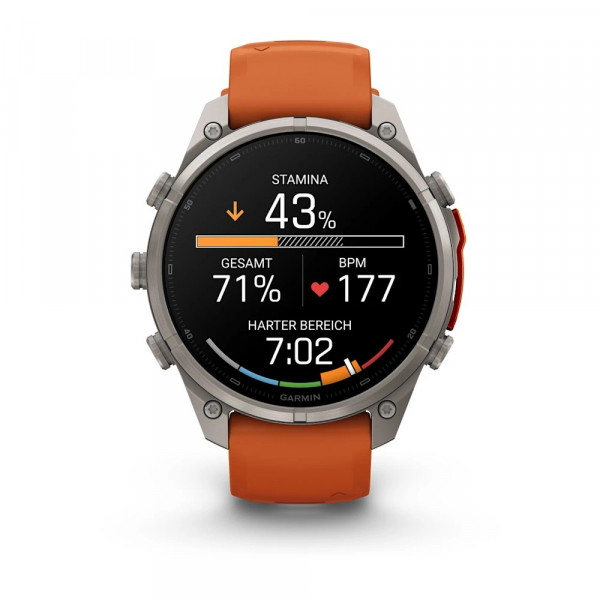 Garmin fēnix 9 Pro – inReach 47 mm Titan / Autumn Orange-Spark Orange