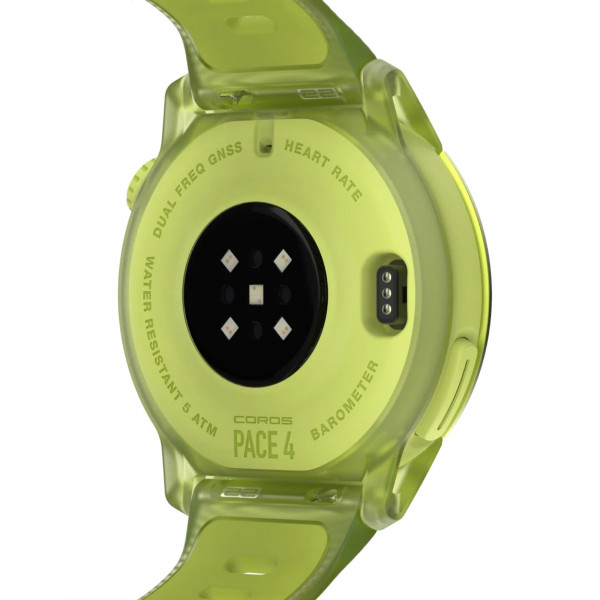 COROS PACE 4 GPS-Sportuhr Premiumversion mit Aluminiumgehäuse & Silikon-Armband - Neon Yellow