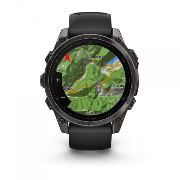 Garmin Fenix 8 AMOLED Titan DLC Schwarz/Carbongrau 47 mm