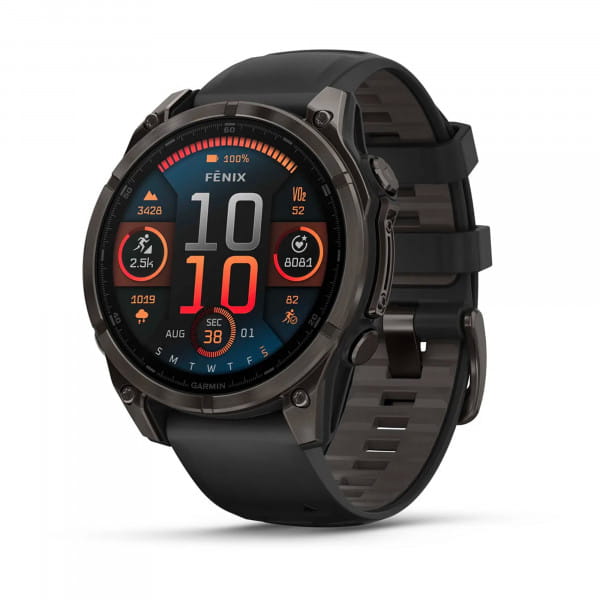 Garmin Fenix 8 AMOLED Titan DLC Schwarz/Carbongrau 47 mm