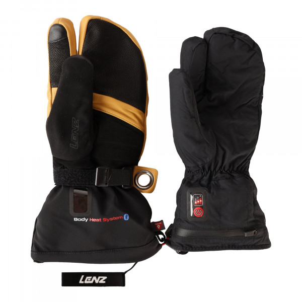 Lenz Heat Glove 8.0 Lobster Finger Cap Unisex 2-in-1 beheizbare Handschuhe, ohne Akku