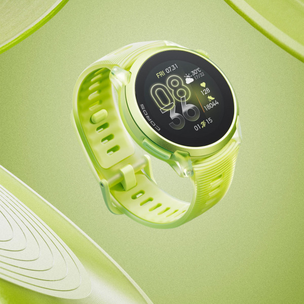 COROS PACE 4 GPS-Sportuhr Premiumversion mit Aluminiumgehäuse & Silikon-Armband - Neon Yellow