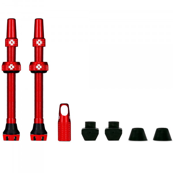 Muc-Off Tubeless Universelles Ventil-Kit V2 60 mm für MTB & Rennräder - Rot