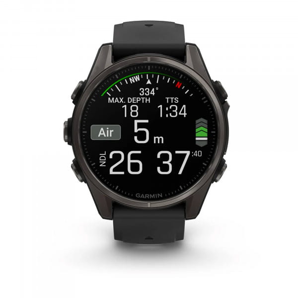 Garmin Fenix 8 AMOLED Titan DLC Schwarz/Carbongrau 43 mm