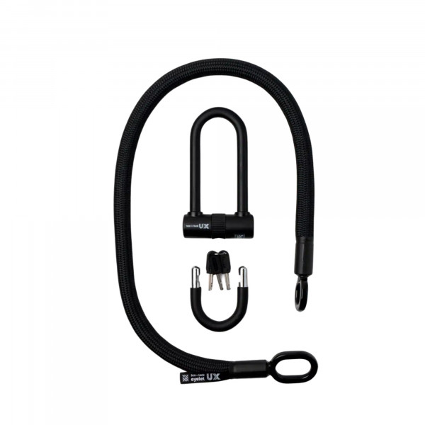 tex-lock eyelet inkl. U/X-lock Fahrradschloss - Onyx Black