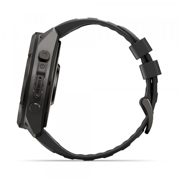 Garmin fēnix 9 Pro – inReach 51 mm Carbongrau DLC-Titan / Schwarz-Kieselgrau