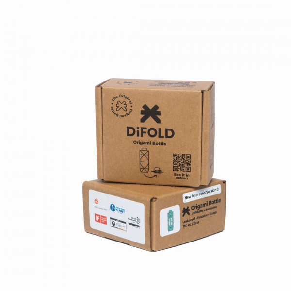 DiFOLD Origami Bottle V2 - Faltbare Trinkflasche 750 ml - Mint Blue (Mintblau)