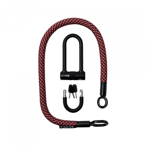 tex-lock eyelet inkl. U/X-lock Fahrradschloss - Chateau Red