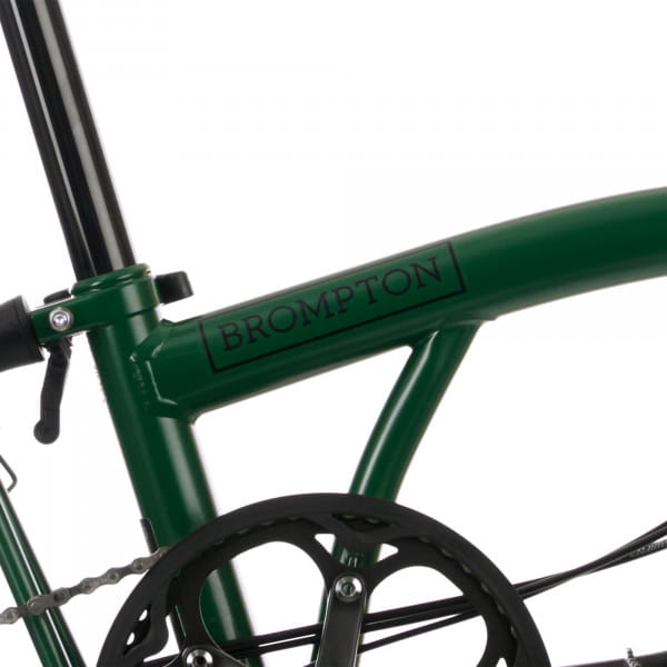 Brompton C Line Explore mit Standard-Sattelstütze und Rack - British Racing Green