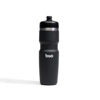 Isolierte Edelstahl-Fahrrad-Trinkflasche Bivo Duo High-Flow 620 ml, schwarz