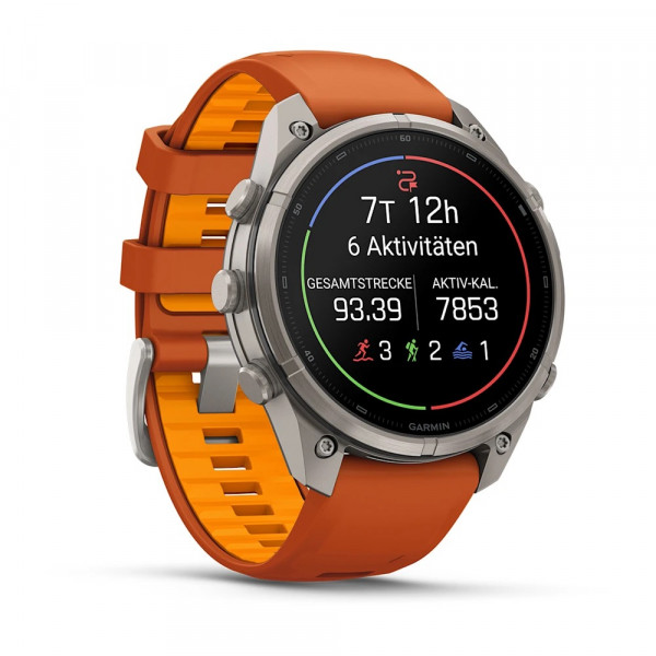 Garmin fēnix 9 Pro – inReach 47 mm Titan / Autumn Orange-Spark Orange