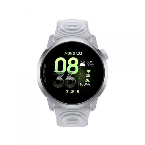COROS PACE 4 GPS-Sportuhr Premiumversion mit Aluminiumgehäuse & Silikonband - Cloud White