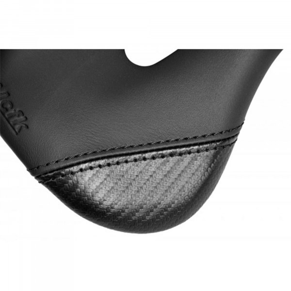 Mcfk gepolsterter Sattel aus Leder mit Aussparung - Schwarz, Breite 135 mm