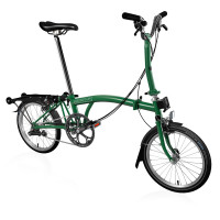 Brompton C Line Explore mit Standard-Sattelstütze und Rack - British Racing Green