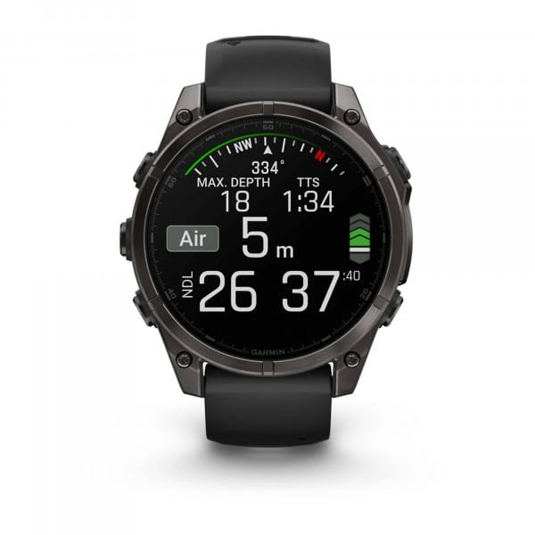 Garmin Fenix 8 AMOLED Titan DLC Schwarz/Carbongrau 47 mm