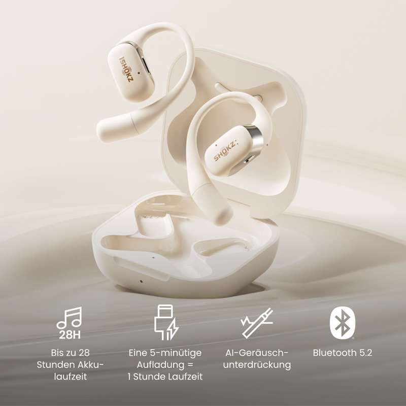 Shokz OpenFit Beige | Trailrunning | Themen | ENJOYYOURBIKE