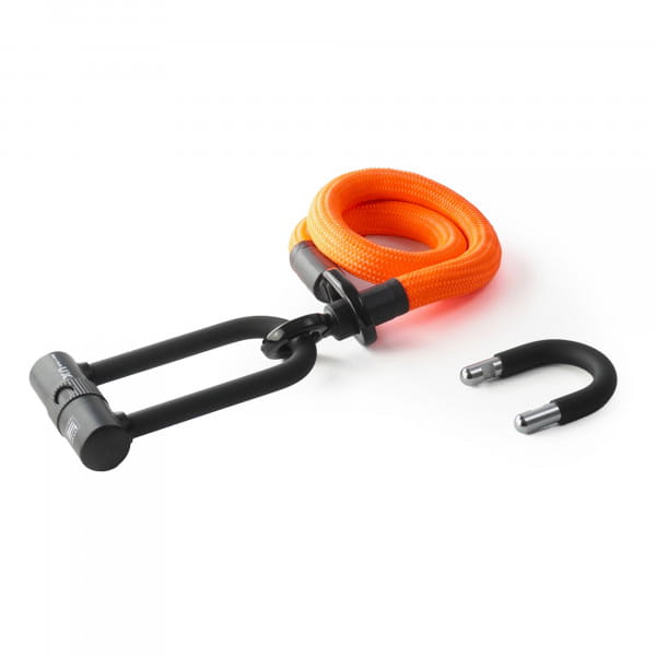 tex-lock eyelet inkl. U/X-lock Fahrradschloss - Acid Orange