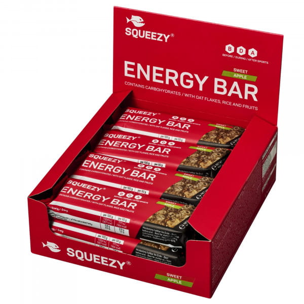 SQUEEZY Energy Bars Apfel Energieriegel Box (12 x 50 g)