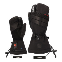 Lenz Heat Glove 9.0 Lobster Finger Cap Men beheizbare Handschuhe Ziegenleder / Schafwolle, ohne Akku