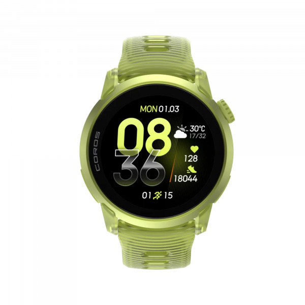 COROS PACE 4 GPS-Sportuhr Premiumversion mit Aluminiumgehäuse & Silikon-Armband - Neon Yellow