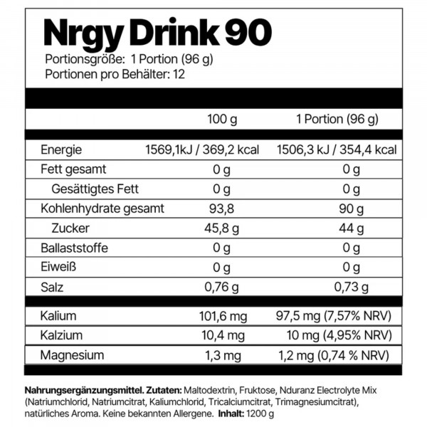 4ENDURANCE Nrgy Drink 90 Orange Getränkepulver 1200 g