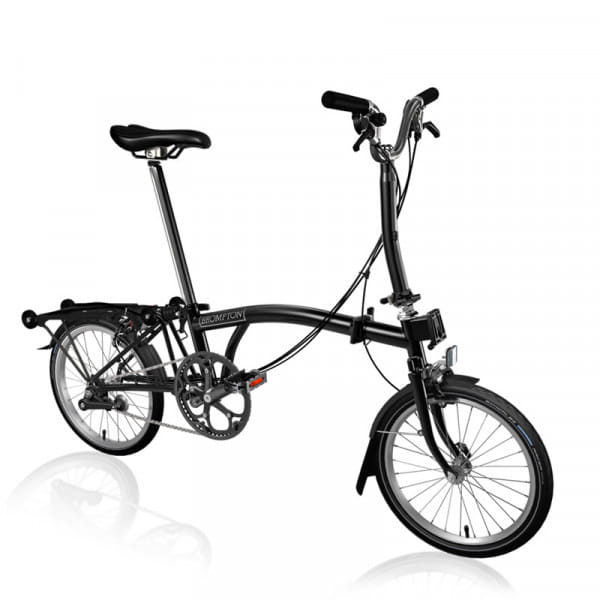 Brompton C Line Explore mit Standard-Sattelstütze und Rack - Schwarz