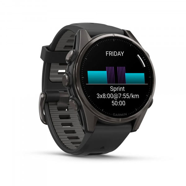 Garmin Fenix 8 AMOLED Titan DLC Schwarz/Carbongrau 43 mm