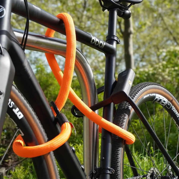 Tex-lock eyelet inkl. D-lock Fahrradschloss - Acid Orange