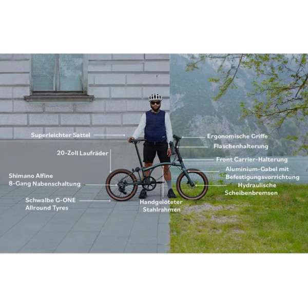 [REFURBISHED] Brompton G Line mit Schutzblechen und Rack - Forest Green Gr. M
