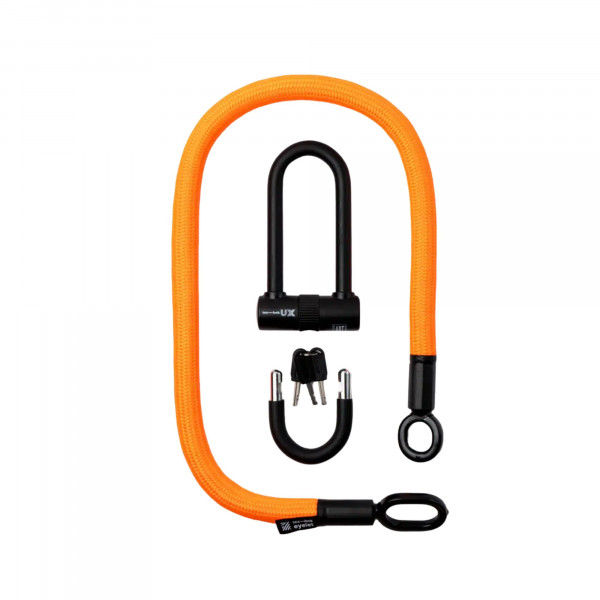 tex-lock eyelet inkl. U/X-lock Fahrradschloss - Acid Orange