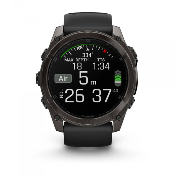 [REFURBISHED] Garmin Fenix 8 AMOLED Titan DLC Schwarz/Carbongrau 51 mm