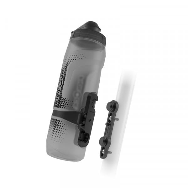 Fidlock TWIST bottle 800 ml BPA-freie Trinkflasche mit Bikebase Magnethalterung Grau transparent