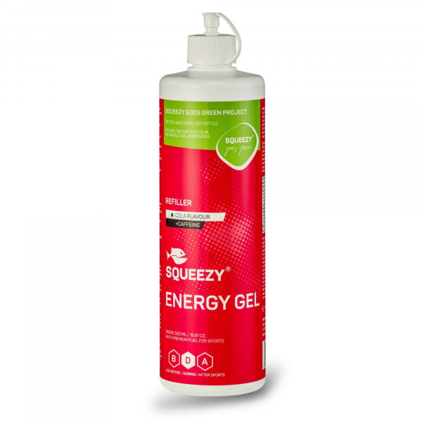 SQUEEZY Energy Gel Flasche Cola / Koffein 500 ml