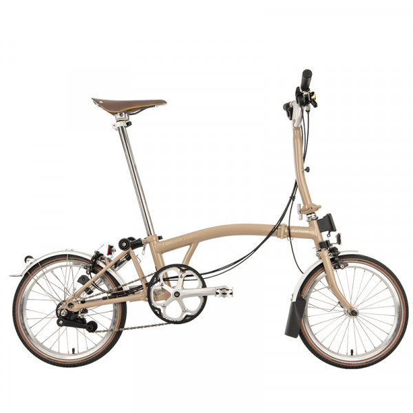Brompton Barbour Bike mit Teleskop-Sattelstütze inkl. Barbour Holdall Olive und Zip Pouch Tartan