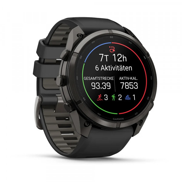Garmin fēnix 9 Pro – inReach 51 mm Carbongrau DLC-Titan / Schwarz-Kieselgrau