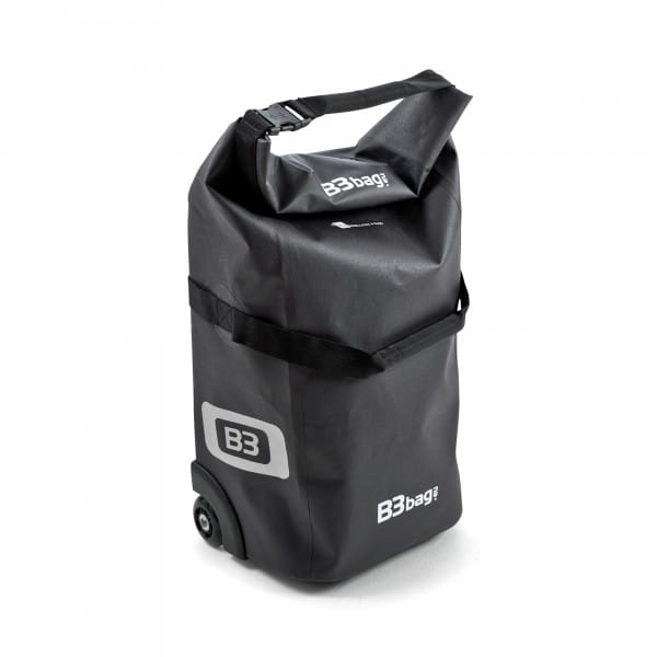 2in1 B&W B3 Bag Trolley + wasserdichte Fahrrad Gepäckträgertasche (Trunk Bag) - Schwarz