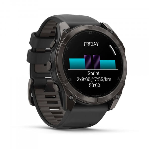 Garmin Fenix 8 AMOLED Titan DLC Schwarz/Carbongrau 51 mm