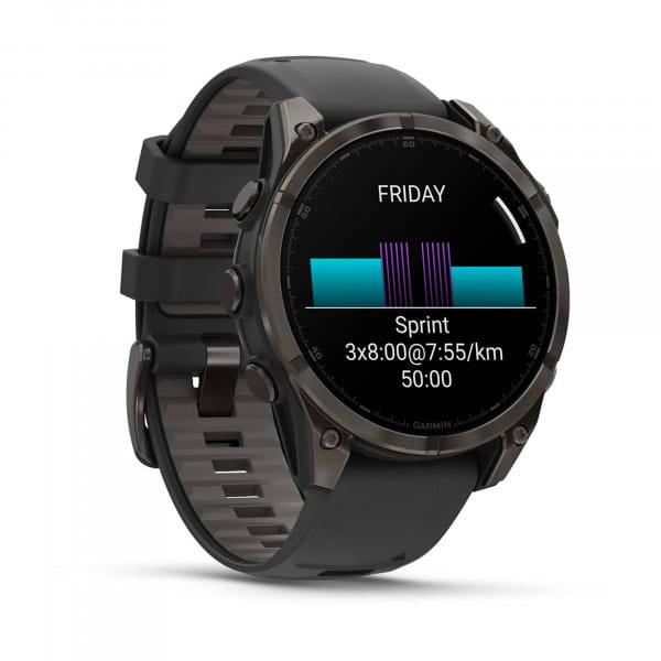 [REFURBISHED] Garmin Fenix 8 AMOLED Titan DLC Schwarz/Carbongrau 47 mm