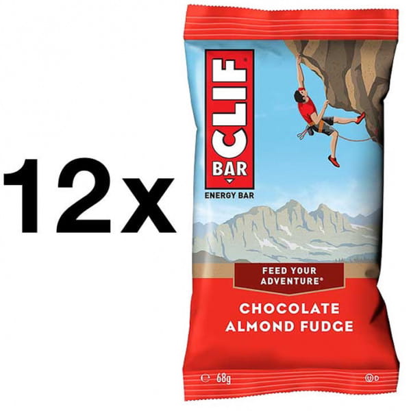 12x Clif Bar Energieriegel Chocolate Almond Fudge Schoko-Mandel im praktischen Karton
