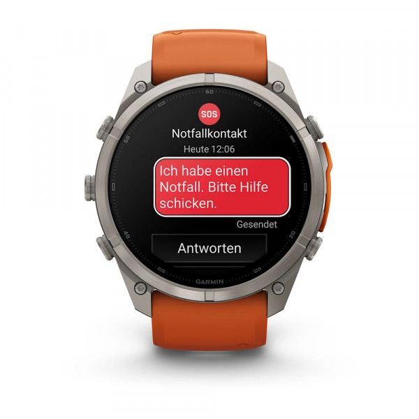 Garmin fēnix 9 Pro – inReach 51 mm Titan / Autumn Orange-Spark Orange