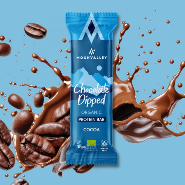 Moonvalley Organic Protein Bar Chocolate-Dipped - Cocoa Box (12 x 50 g)
