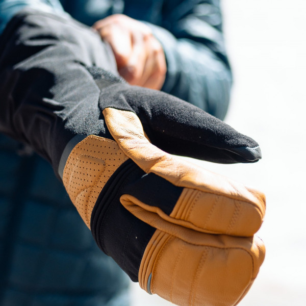 Lenz Heat Glove 8.0 Lobster Finger Cap Unisex 2-in-1 beheizbare Handschuhe, ohne Akku