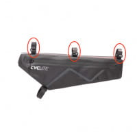 CYCLITE Velcro Fixation Strap (medium) für Lenker-, Rahmen- oder Oberrohrtasche - Länge 21 cm, Schwa