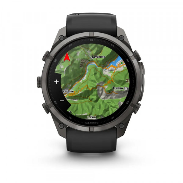 Garmin fēnix 9 Pro – inReach 51 mm Carbongrau DLC-Titan / Schwarz-Kieselgrau