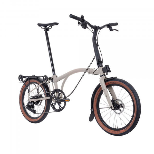 Brompton G Line mit Schutzblechen und Rack - Traildust White Gr. M